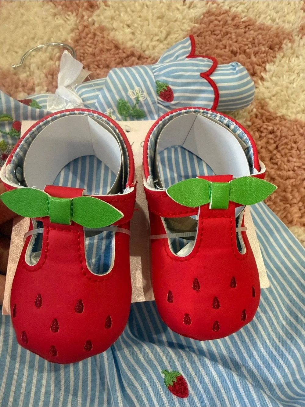 Blue/Red Strawberry + Mary Jane Shoes